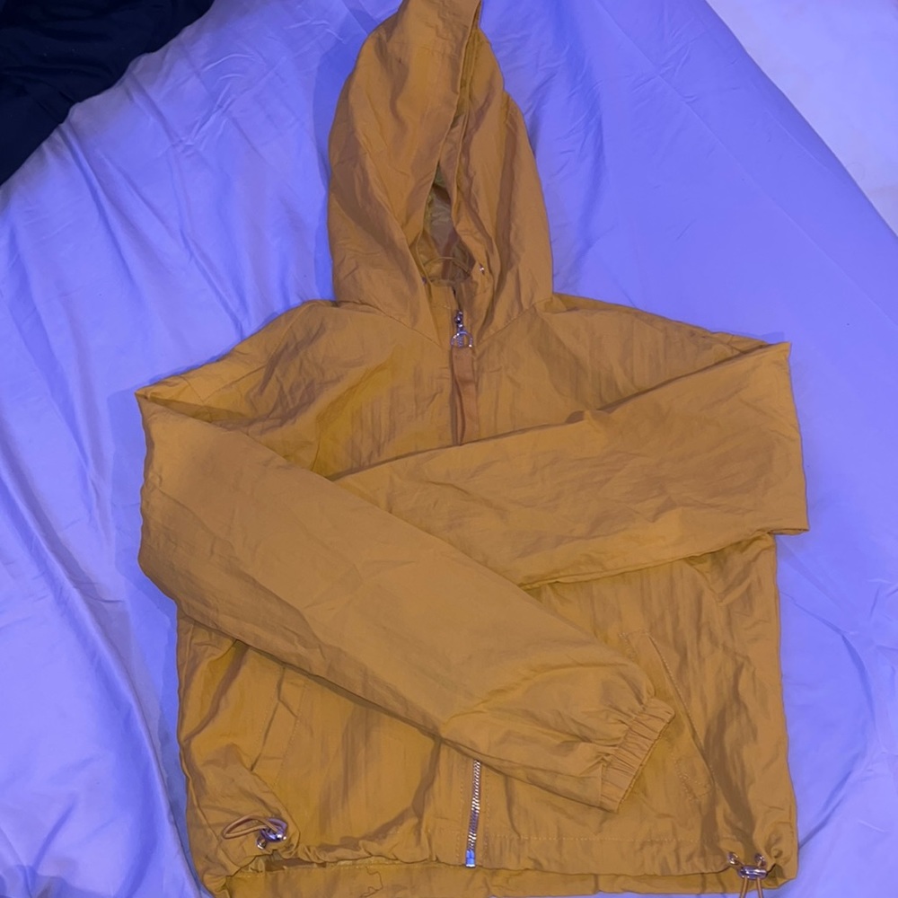 yellow cropped jacket
